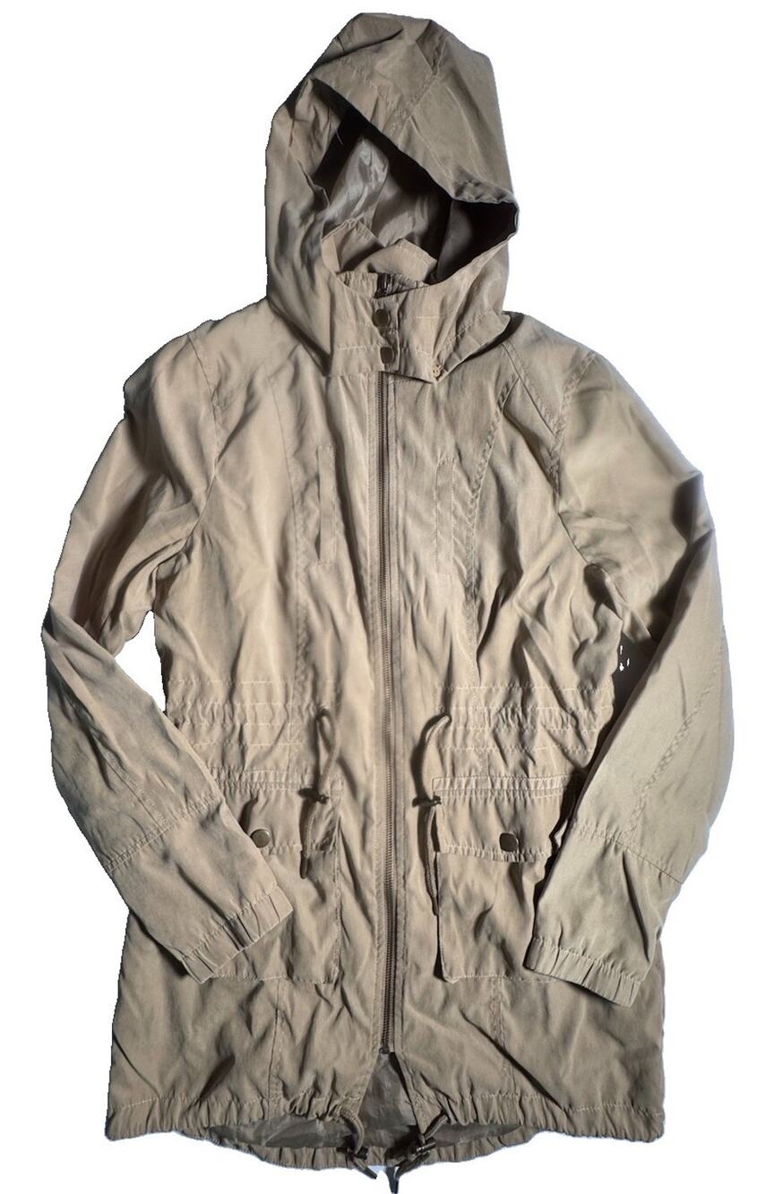 BKE Buckle Women’s Small Khaki Utility Anorak Jacket Removable Hood